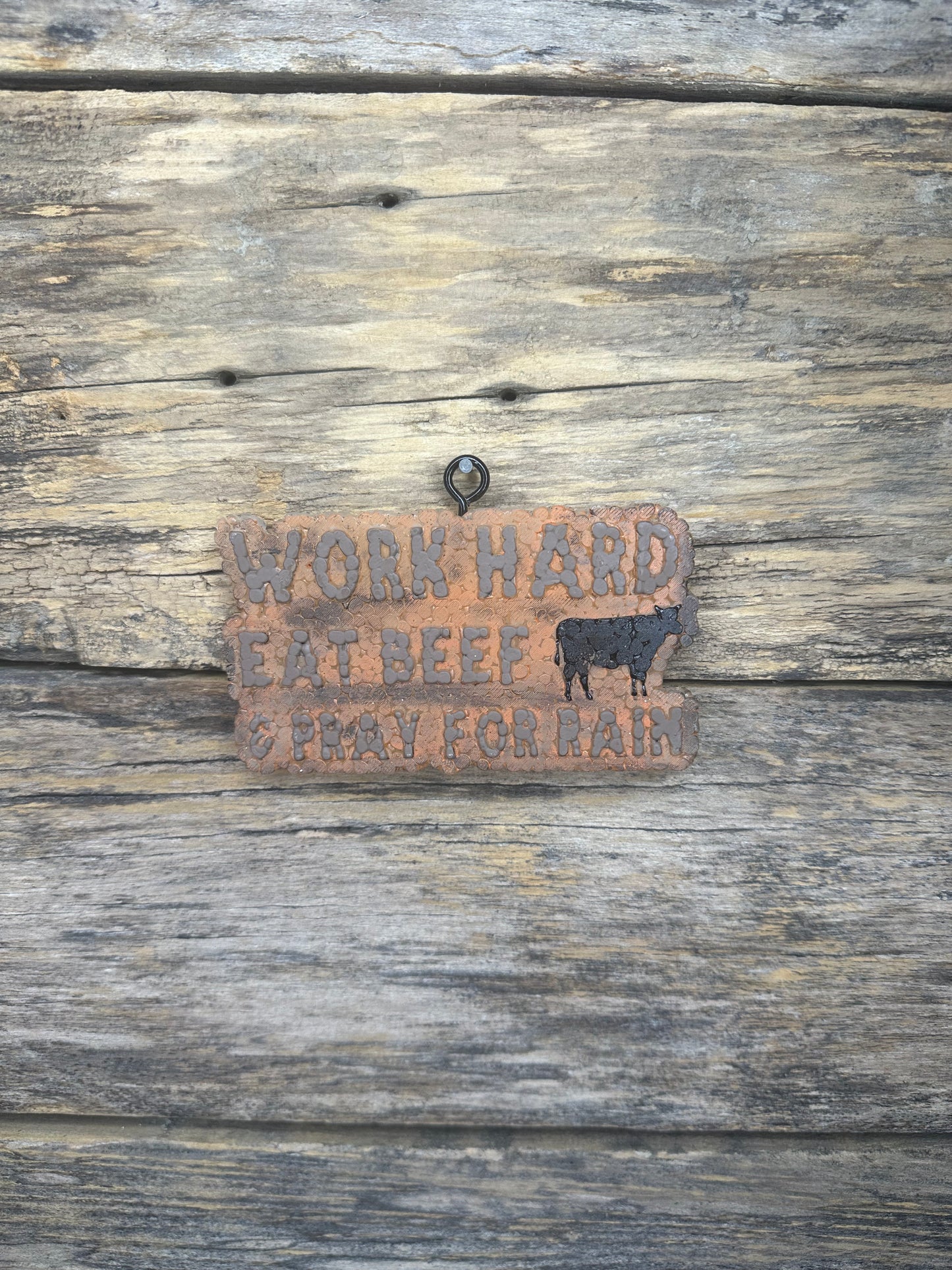 Car Freshie- Eat BEEF- Rust