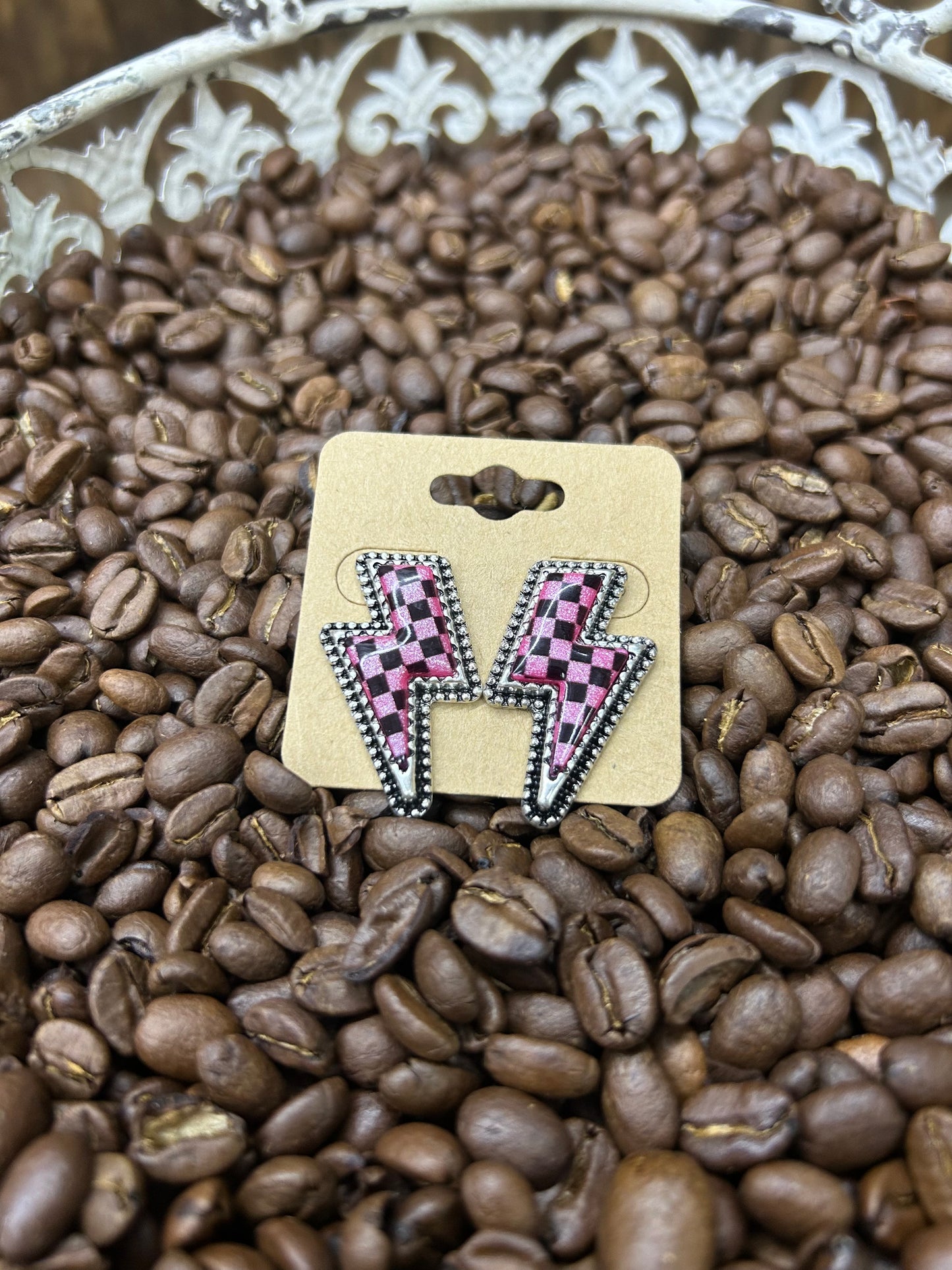 Pink Bolt Earrings