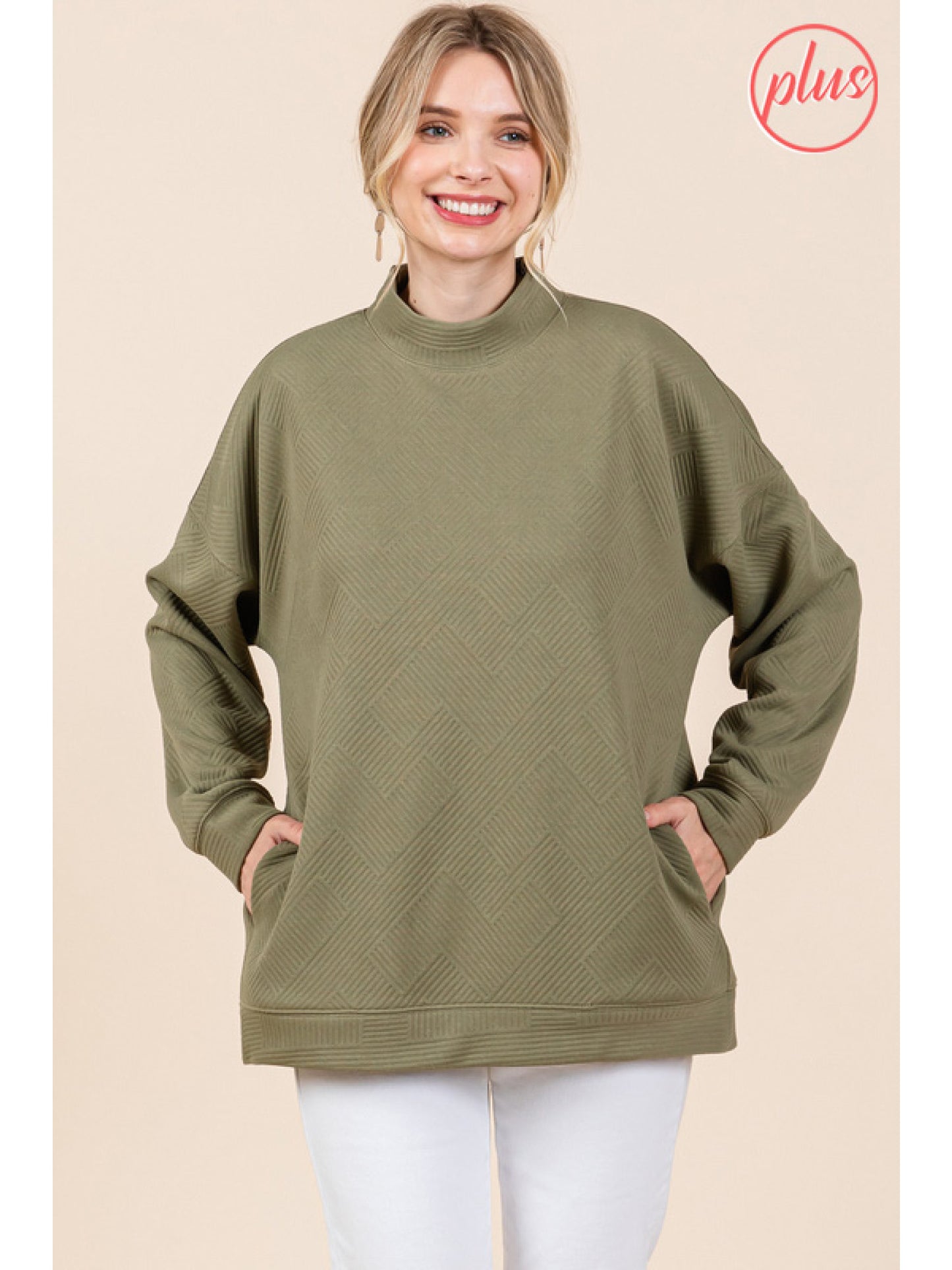 Olive Plus size Pullover