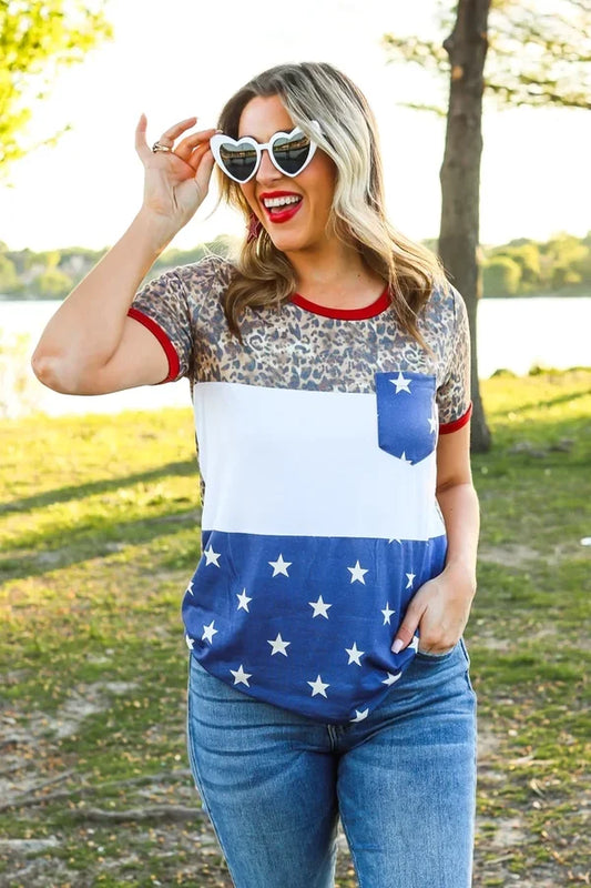 Leopard and Stars Top
