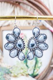 Black & White Desert Skies Silvertone Earrings