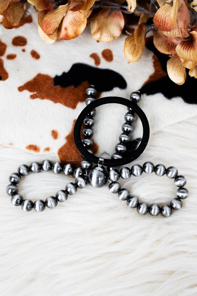 Silver Pearl Hair tie