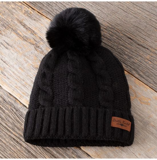 Black Classic Pom Hat