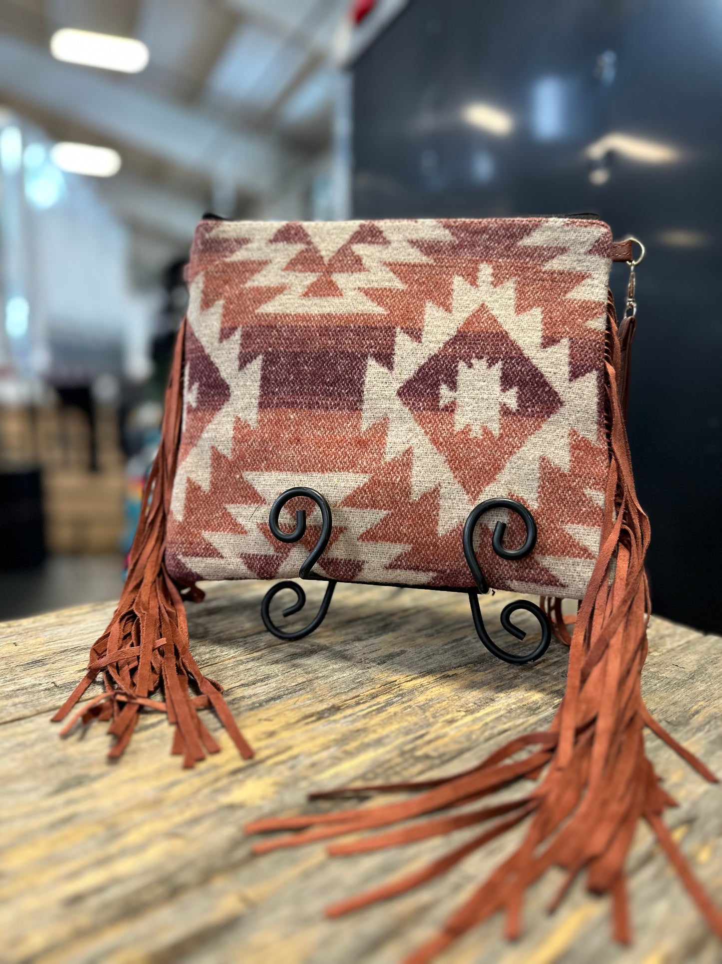 Aztec Rust Wristlet