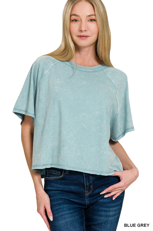 Round Neck Top* Blue Grey