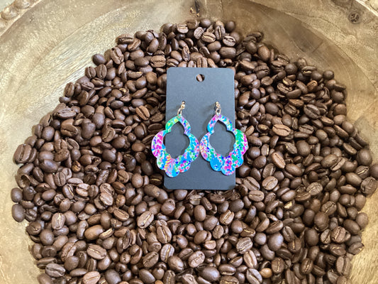 Floral Acyrlic earrings
