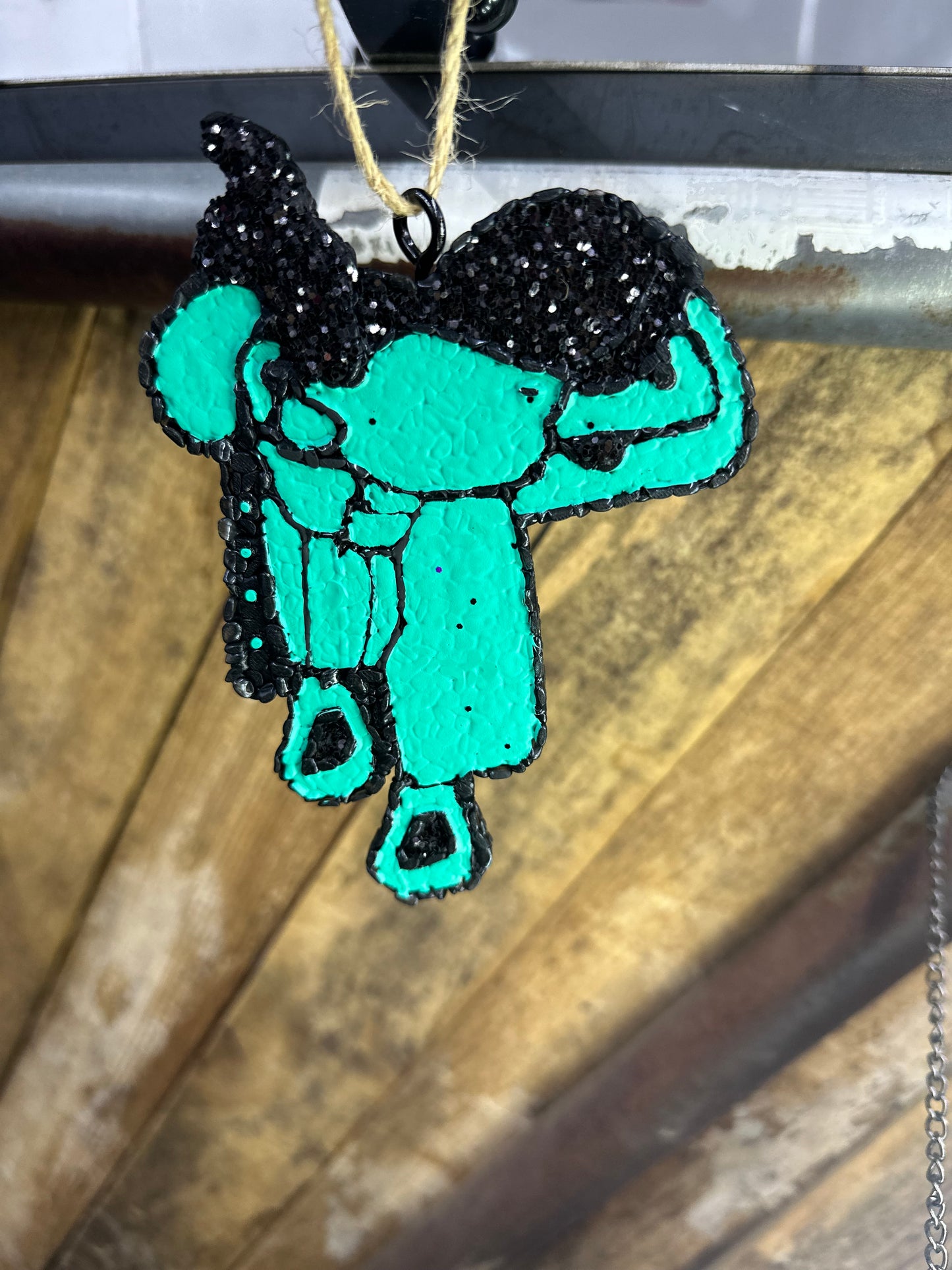 Teal & Black Saddle Freshie