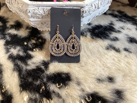 Glass Beaded Water Drop Earrings