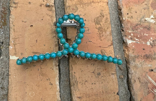 TURQUOISE METAL CLAW CLIP