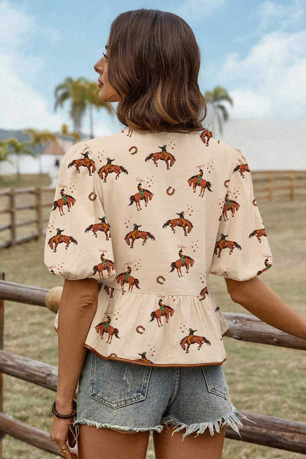 Apricot Cowboy Blouse