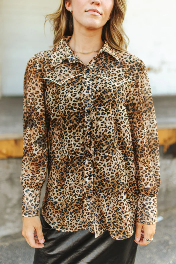 Wild Willow * Leopard Button up