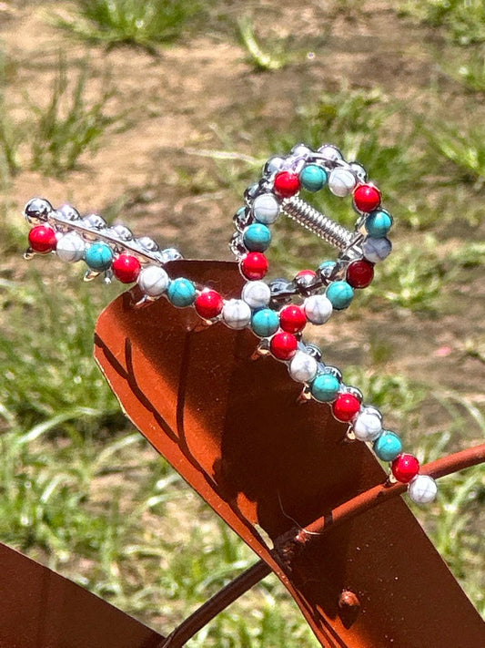 Red, white & Boom Claw Clip