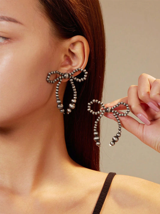 Bowknot Pearl Earrings